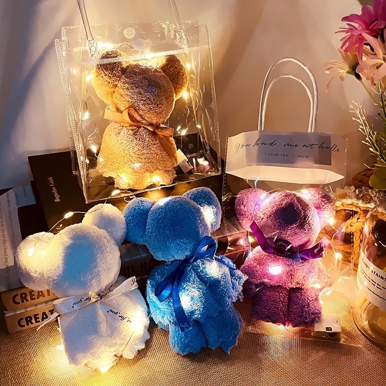 【JDUDS】交換禮物 珊瑚絨創意毛巾小熊+暖燈 聖誕節 禮品 小禮物 創意禮物-規格圖9