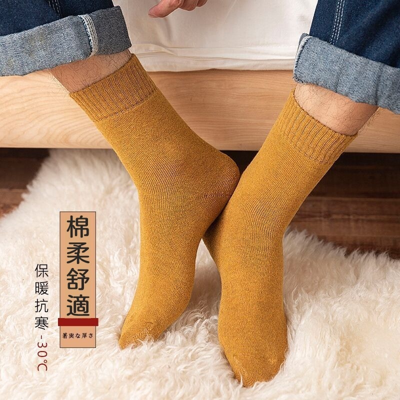 【JDUDS】(1包10雙)冬季加厚毛圈中筒襪 加絨襪子 毛絨襪 保暖襪 冬季襪 厚襪 男襪 女襪 襪子-細節圖5