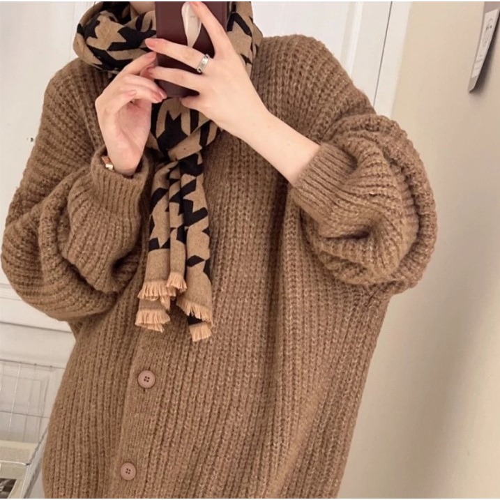 【JDUDS】韓系慵懶風粗針織毛衣外套 寬鬆針織外套 鈕扣外套 套顯瘦針織 寬鬆針織毛衣 女針織外套 韓系針織-細節圖2