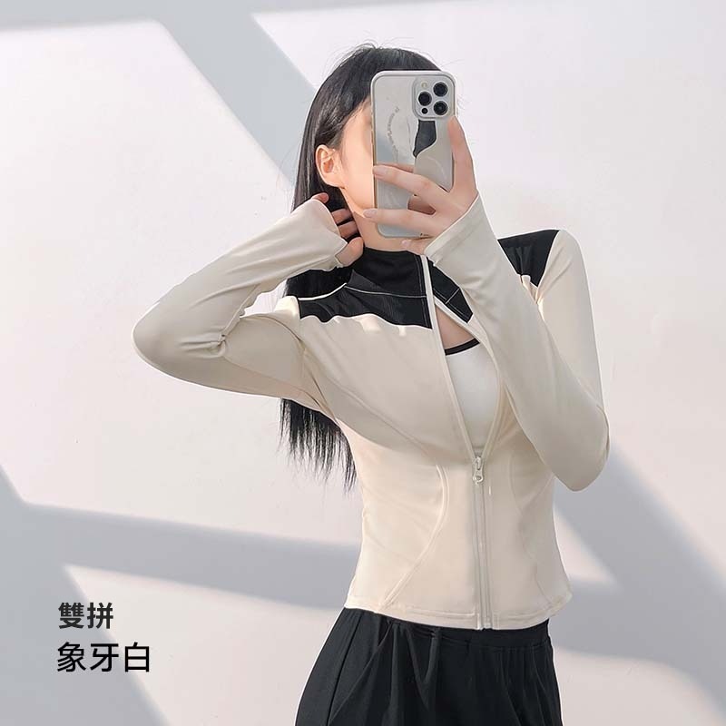 【JDUDS】拚色修身瑜珈運動外套 顯瘦瑜珈服 健身外套 跑步外套 立領外套 女瑜珈服-規格圖8