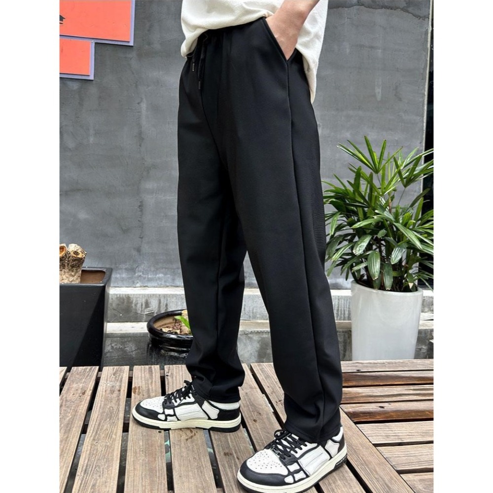 【JDUDS】男女同款秋冬加絨防風衝鋒褲 休閒彈力保暖褲 平腳褲管 鬆緊長褲 運動長褲 加絨褲-細節圖4