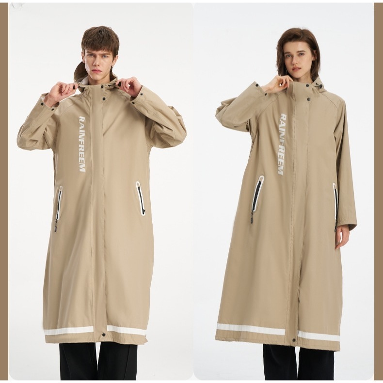 【JDUDS】一件式風衣式雨衣 雙層雨衣 騎士雨衣 外送裝備 成人雨衣 防暴雨 反光雨衣 時尚雨衣-規格圖5