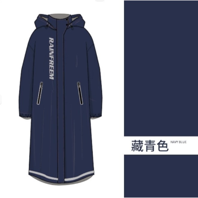 【JDUDS】一件式風衣式雨衣 雙層雨衣 騎士雨衣 外送裝備 成人雨衣 防暴雨 反光雨衣 時尚雨衣-規格圖5