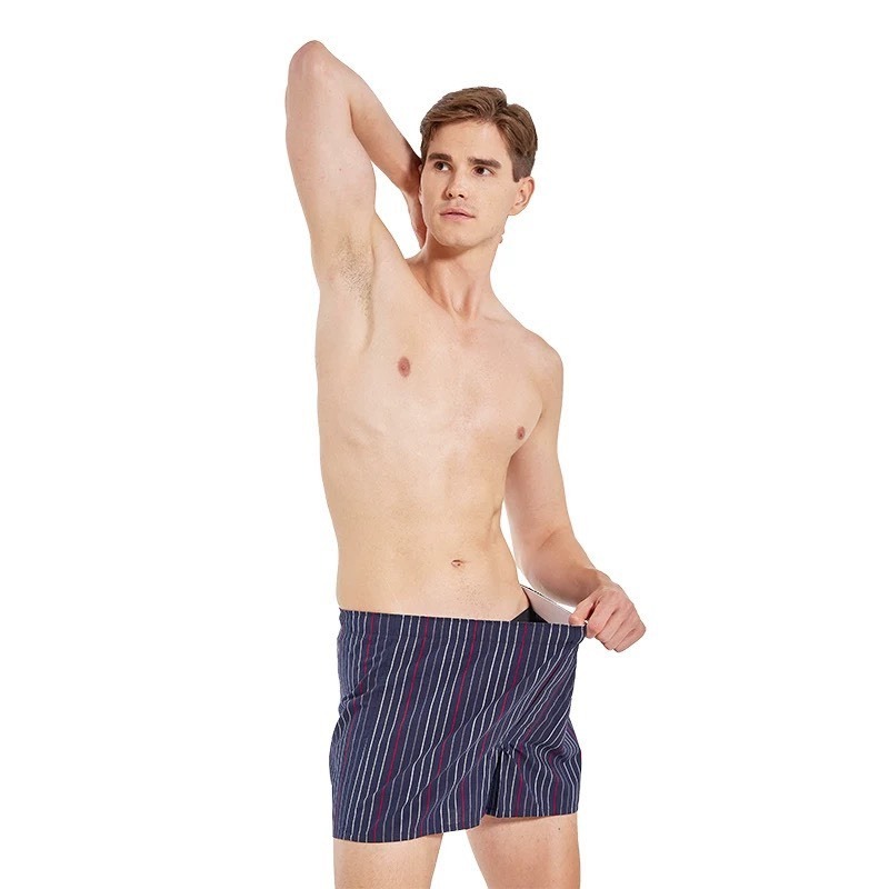 【JDUDS】冰塊涼感彩條平口褲 四角褲 男生內褲 合身四角褲 平口褲 條紋內褲 親膚內褲 男四角褲 條紋內褲-細節圖2