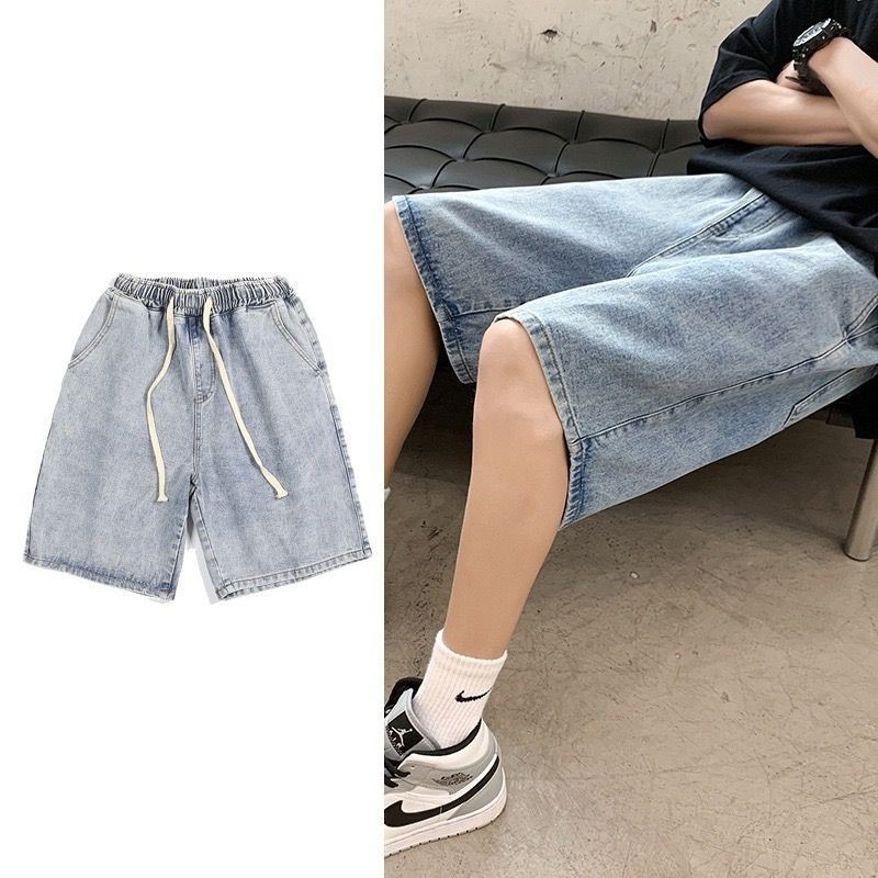 【JDUDS】男夏季水洗寬鬆牛仔五分短褲 男牛仔短褲 寬鬆短褲 五分褲 潮流褲 休閒短褲 男裝-細節圖3