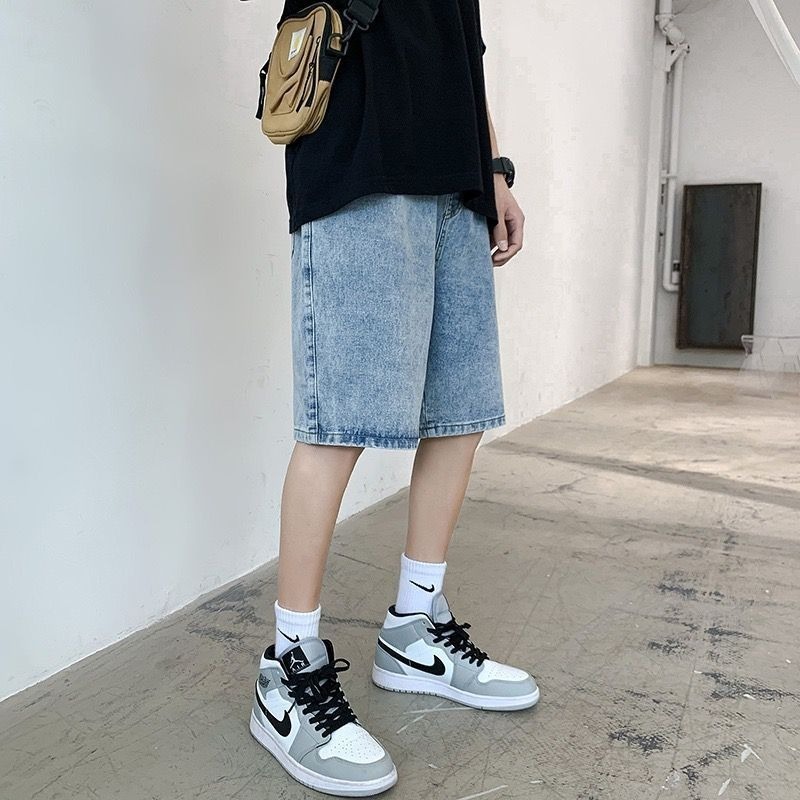 【JDUDS】男夏季水洗寬鬆牛仔五分短褲 男牛仔短褲 寬鬆短褲 五分褲 潮流褲 休閒短褲 男裝-細節圖2