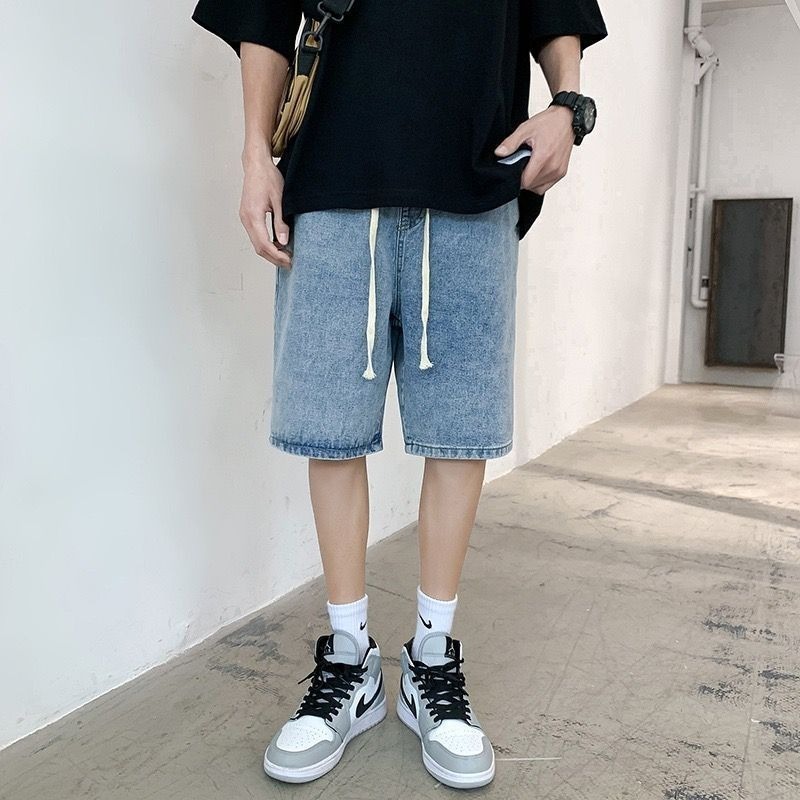 【JDUDS】男夏季水洗寬鬆牛仔五分短褲 男牛仔短褲 寬鬆短褲 五分褲 潮流褲 休閒短褲 男裝-細節圖4