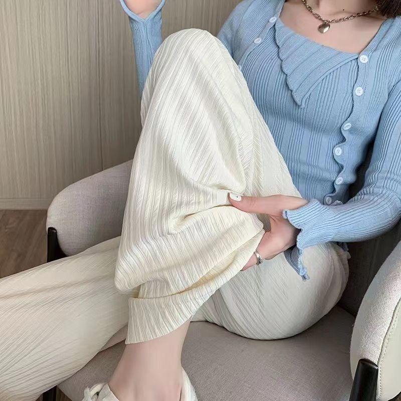 【JDUDS】雲朵泡芙褲高腰垂感休閒褲 女褲 寬褲 闊腿褲 休閒褲 皺褶褲 直筒褲 女裝 女長褲-規格圖9