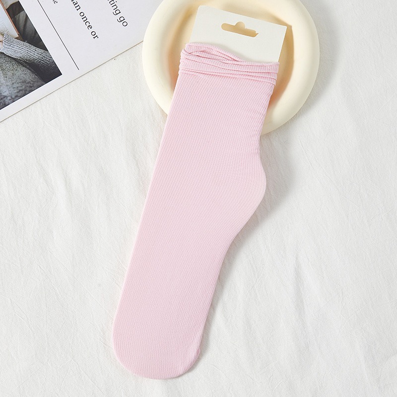 【JDUDS】春夏韓系冰冰襪 襪子 女中筒襪 女襪 薄款襪 糖果色襪 堆堆襪 推推襪 透氣襪-規格圖9