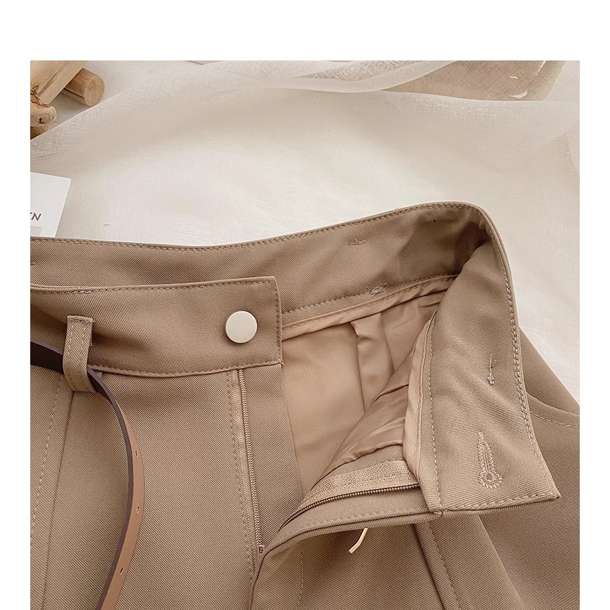 【JDUDS】復古風簡約A字闊腿短褲 休閒短褲 高腰短褲 復古短褲 簡約短褲 女生短褲-細節圖4