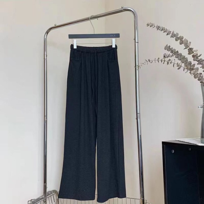 【JDUDS】糯米高腰直筒垂墜闊腿褲 拖地褲 磨毛寬褲 抽繩褲 休閒褲 落地褲 女長褲-規格圖6