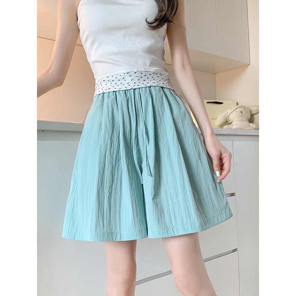 【JDUDS】夏季薄款冰絲山本五分褲 寬鬆顯瘦短褲 女五分褲 高腰闊腿褲 垂墜感褲 女短褲 日系休閒短褲-規格圖10