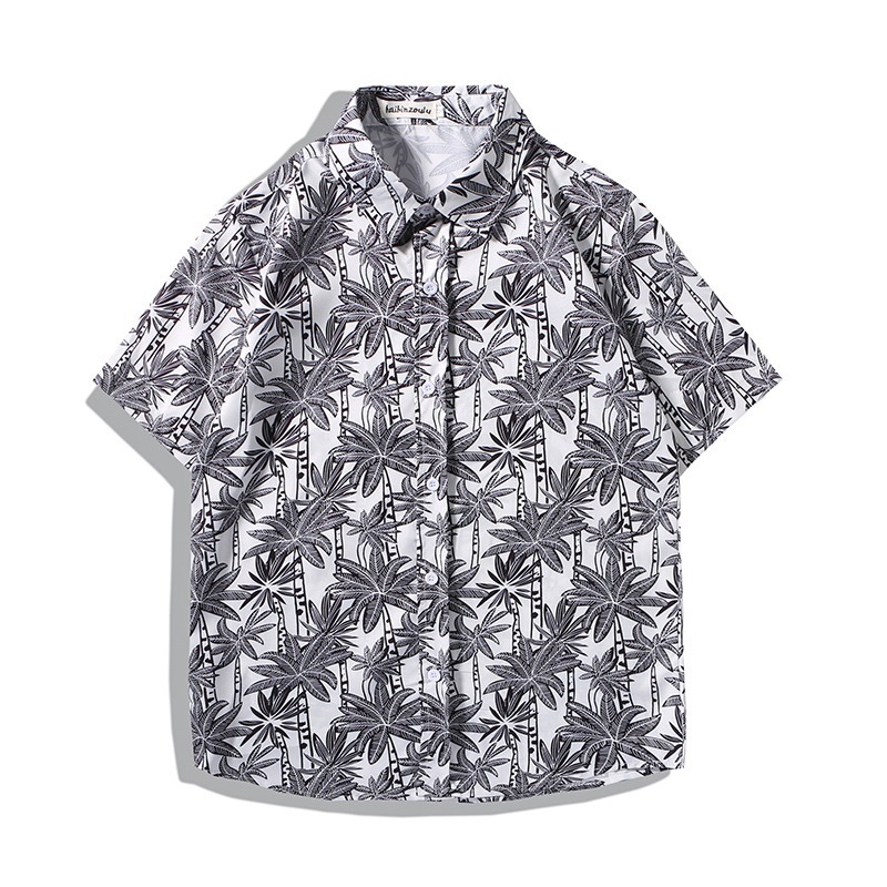 【JDUDS】印花短袖花襯衫 男復古襯衫 沙灘度假襯衫 休閒寬鬆上衣 男士花襯衫 男短袖襯衫-細節圖4