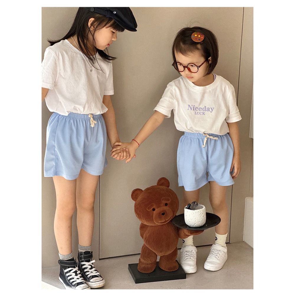 【JDUDS】兒童寬鬆夏季短褲 兒童五分短褲 兒童運動褲 兒童薄短褲 男女童同款褲 童裝-細節圖4