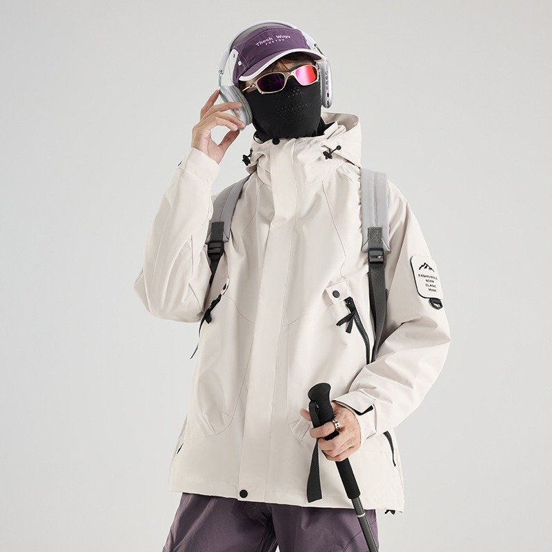 【JDUDS】男女款石墨烯防風防潑水連帽衝鋒衣 冬季外套 厚外套 棉服外套 加厚保暖外套 防水外套-細節圖2