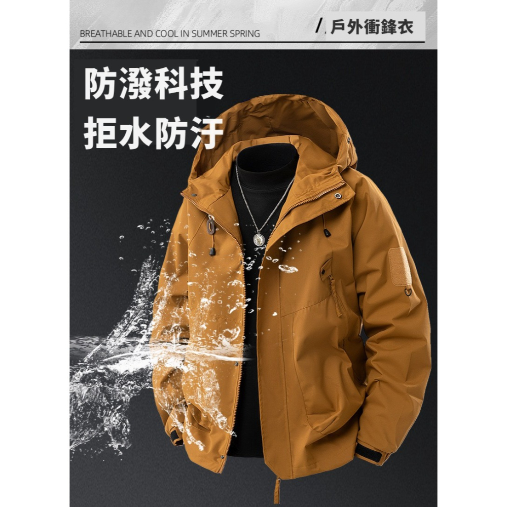 【JDUDS】男女同款情侶風衣衝鋒外套 防風防潑水 風衣外套 秋冬外套 防風外套 登山服 防寒外套-細節圖10