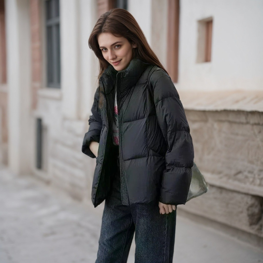 【7-ELEVEN門市團購】【JDUDS】男女韓式立領蓬鬆 防風羽絨外套 立體剪裁設計 防風羽絨外套 冬天外套 情侶款-細節圖6