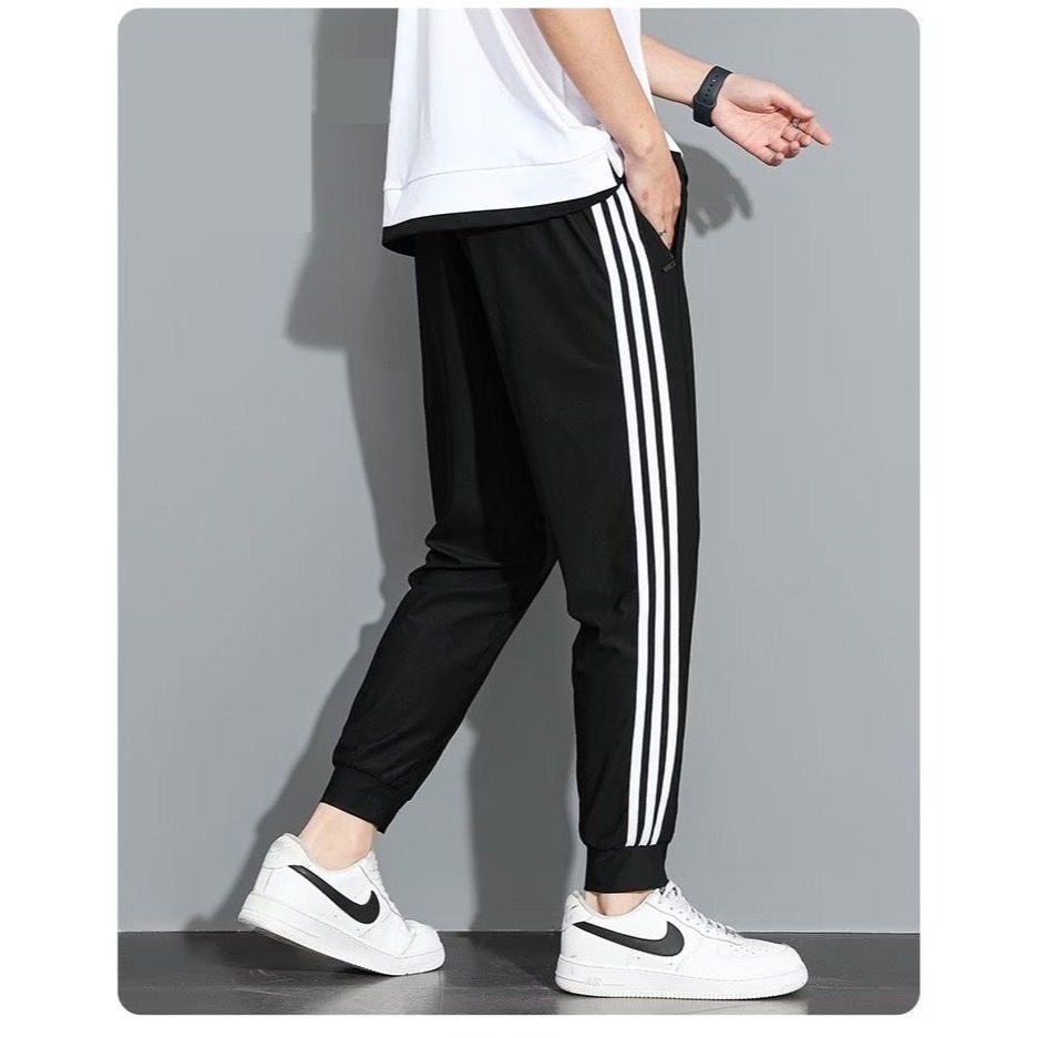 【JDUDS】男士刷毛三槓抽繩保暖束口褲 男保暖褲 三槓長褲 冬季長褲 運動褲 休閒長褲 男褲-細節圖3