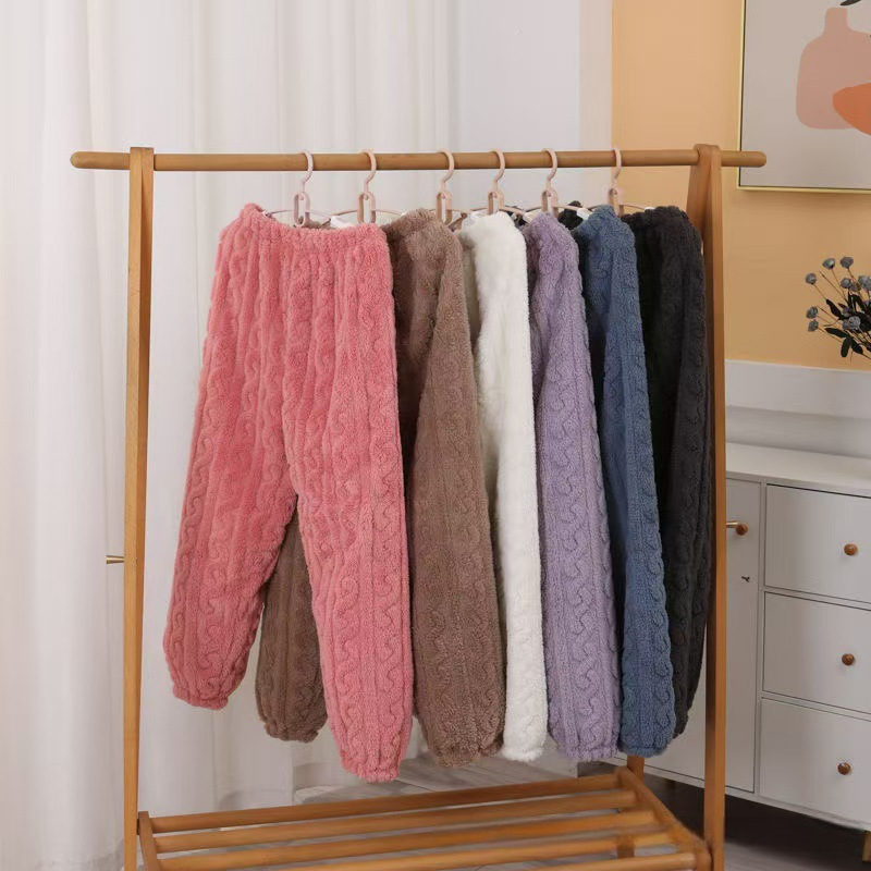 【JDUDS】珊瑚絨加絨加厚暖暖褲 女睡褲 居家長褲 睡褲 保暖褲 毛絨褲 家居褲 冬季毛絨睡褲-細節圖2