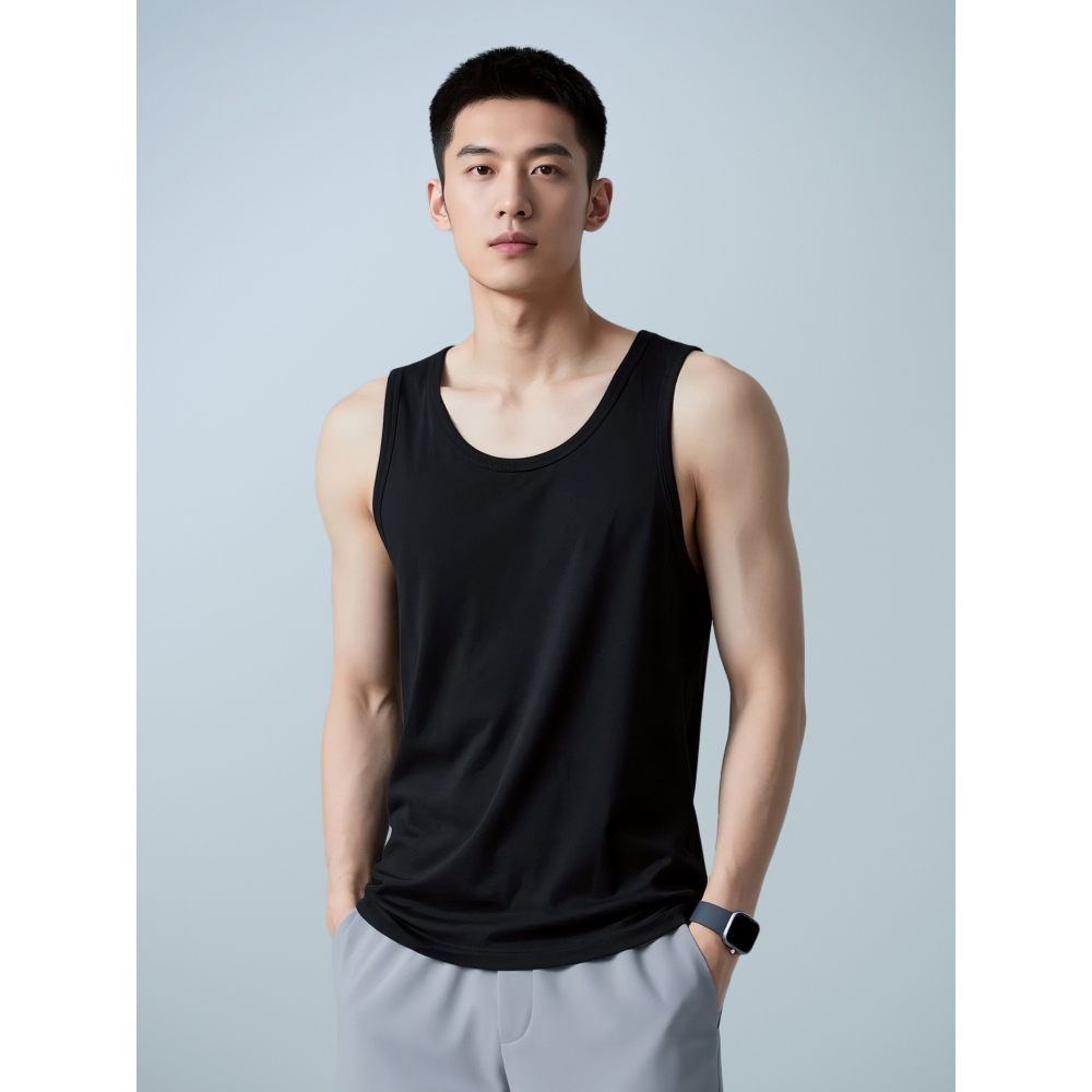【JDUDS】夏季冰絲速乾男士運動背心 無袖背心 薄款背心 圓領背心 男背心 吊嘎 網眼背心-細節圖3
