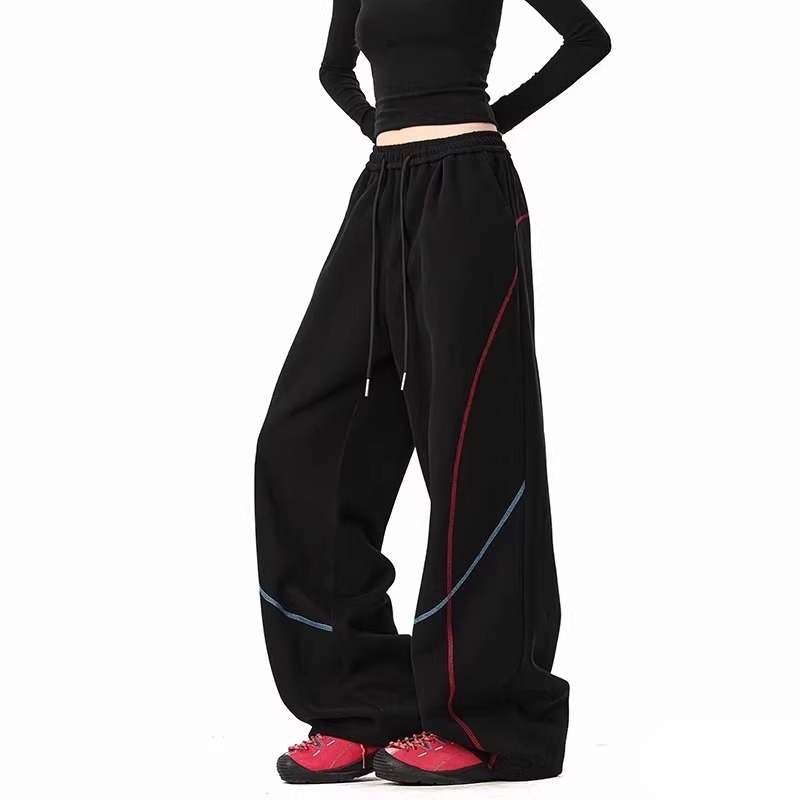 【JDUDS】美式慵懶風線條彎刀褲 男女可穿 休閒褲 寬鬆褲 闊腿褲 寬褲 運動褲 長褲 跳舞褲 流行穿搭-規格圖6