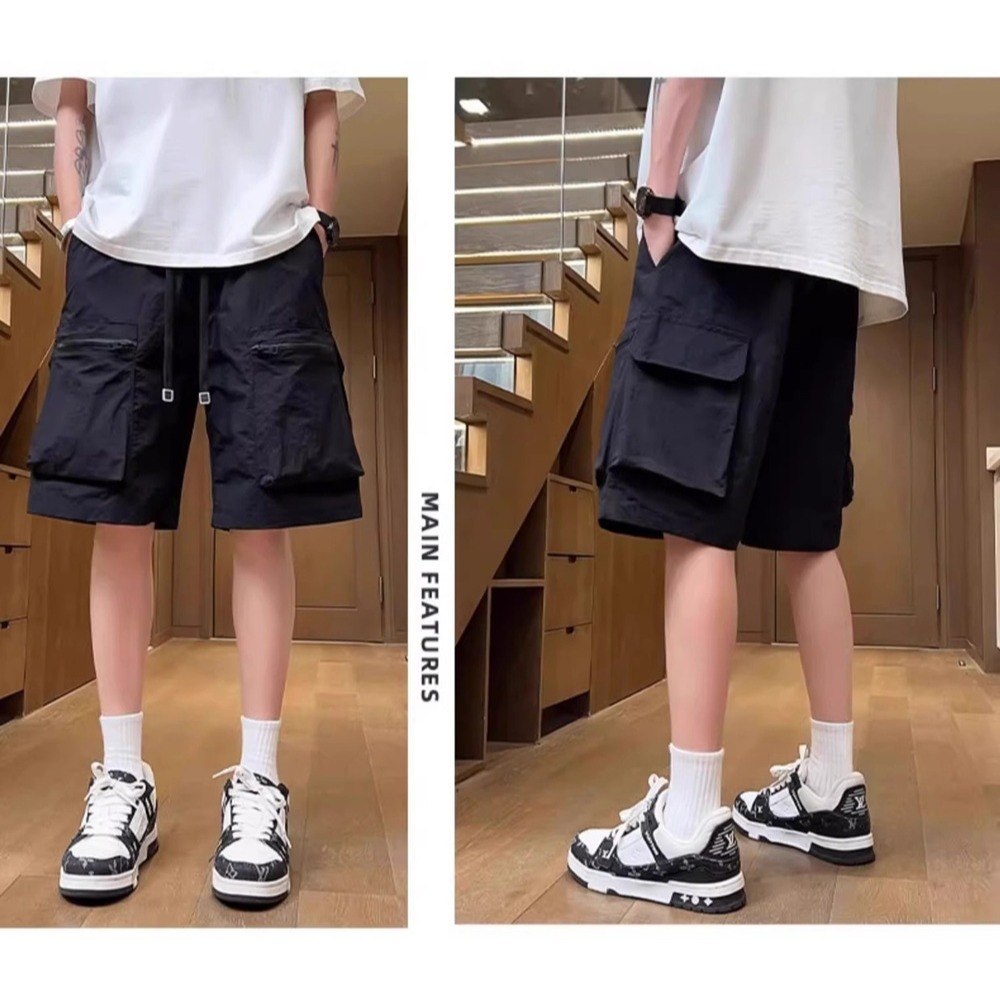 【JDUDS】男士冰涼休閒口袋工裝短褲 工裝短褲 休閒短褲 百搭短褲 潮流短褲 工裝風 口袋短褲 男短褲-細節圖2