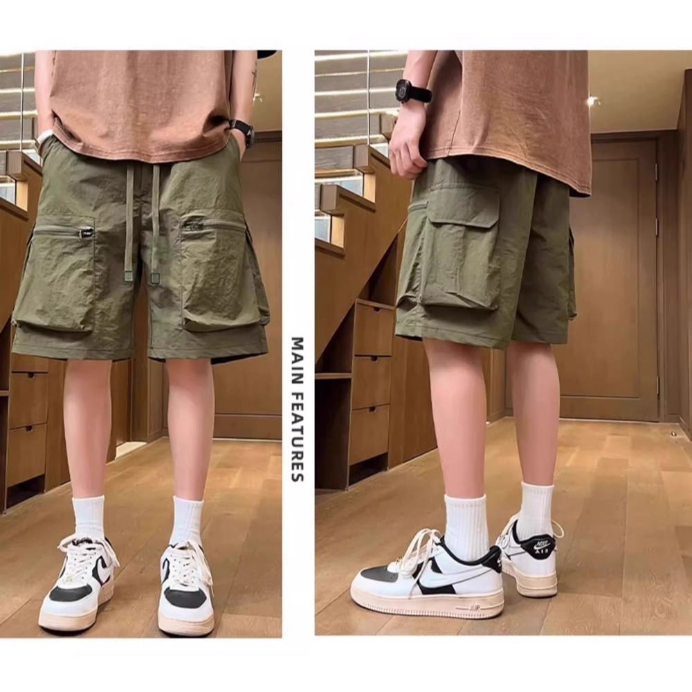 【JDUDS】男士冰涼休閒口袋工裝短褲 工裝短褲 休閒短褲 百搭短褲 潮流短褲 工裝風 口袋短褲 男短褲-細節圖3