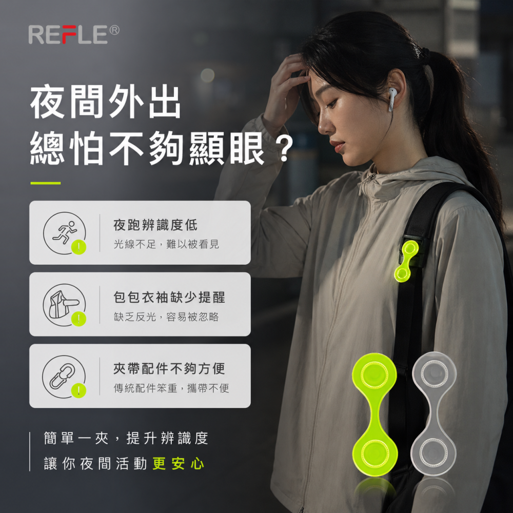 【JDUDS】磁吸反光夾扣 夜跑神器 輕量無感反光夾 包包反光夾 反光夾 晚間增加行進安全-細節圖5