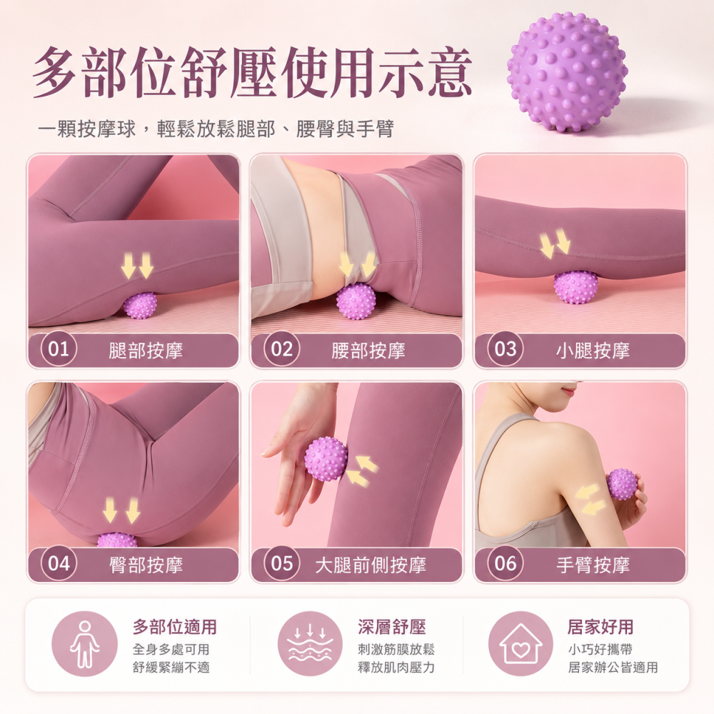 【JDUDS】足底按摩筋膜球 腰背部肌肉放鬆 瑜珈按摩球 足底球 按摩球 瑜珈球足底按摩球 經絡球 紓壓-細節圖6