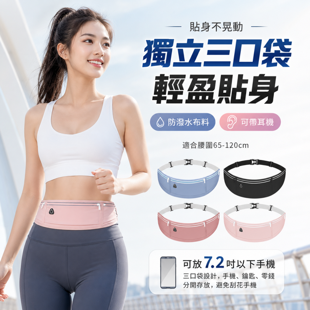 【限時購】【JDUDS】跑步專用腰包 運動腰包 手機包 腰包 跑步腰包 運動腰包 隱形腰包 旅行腰包 腰帶包-細節圖2