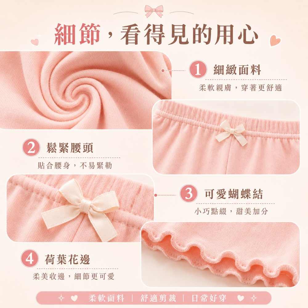 【JDUDS】兒童防走光安全褲 兒童安全褲 木耳邊打底褲 夏季薄款打底褲 女童防走光褲 底褲 安全褲-細節圖2