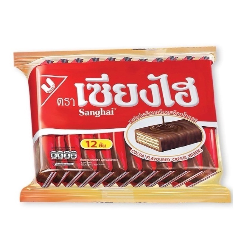 泰國🇹🇭 Sanghai 餅乾 威化酥 巧克力棒 牛奶 12入 เซียงไฮคุกกี้ 現貨秒出❗️-規格圖8