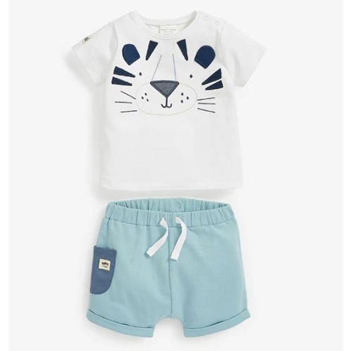 [二手正品] NEXT Baby Tiger 嬰兒T恤和短褲套裝