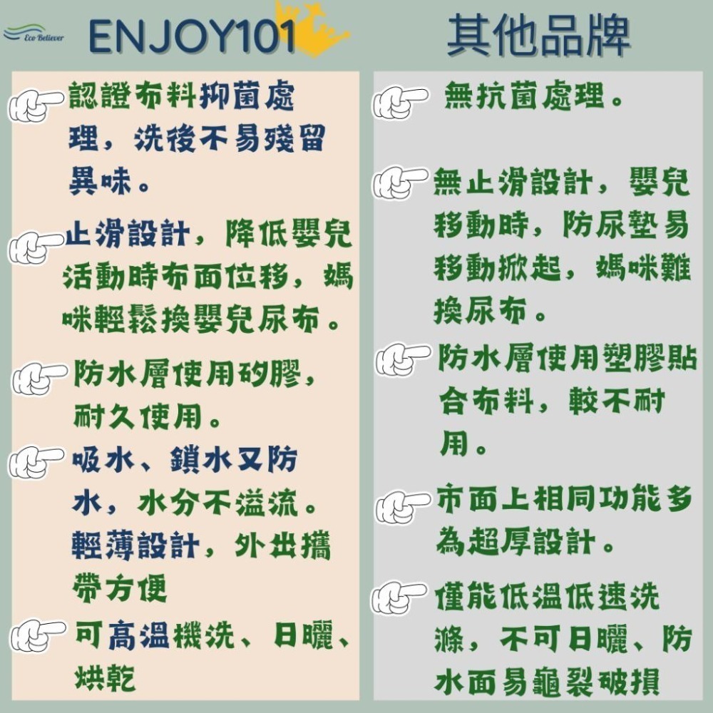 嬰兒尿布墊 防螨抑菌防水尿布墊 防水隔尿墊 防水尿布墊 隔尿墊 生理墊 防水墊 護理墊 台灣製 ENJOY101-細節圖2