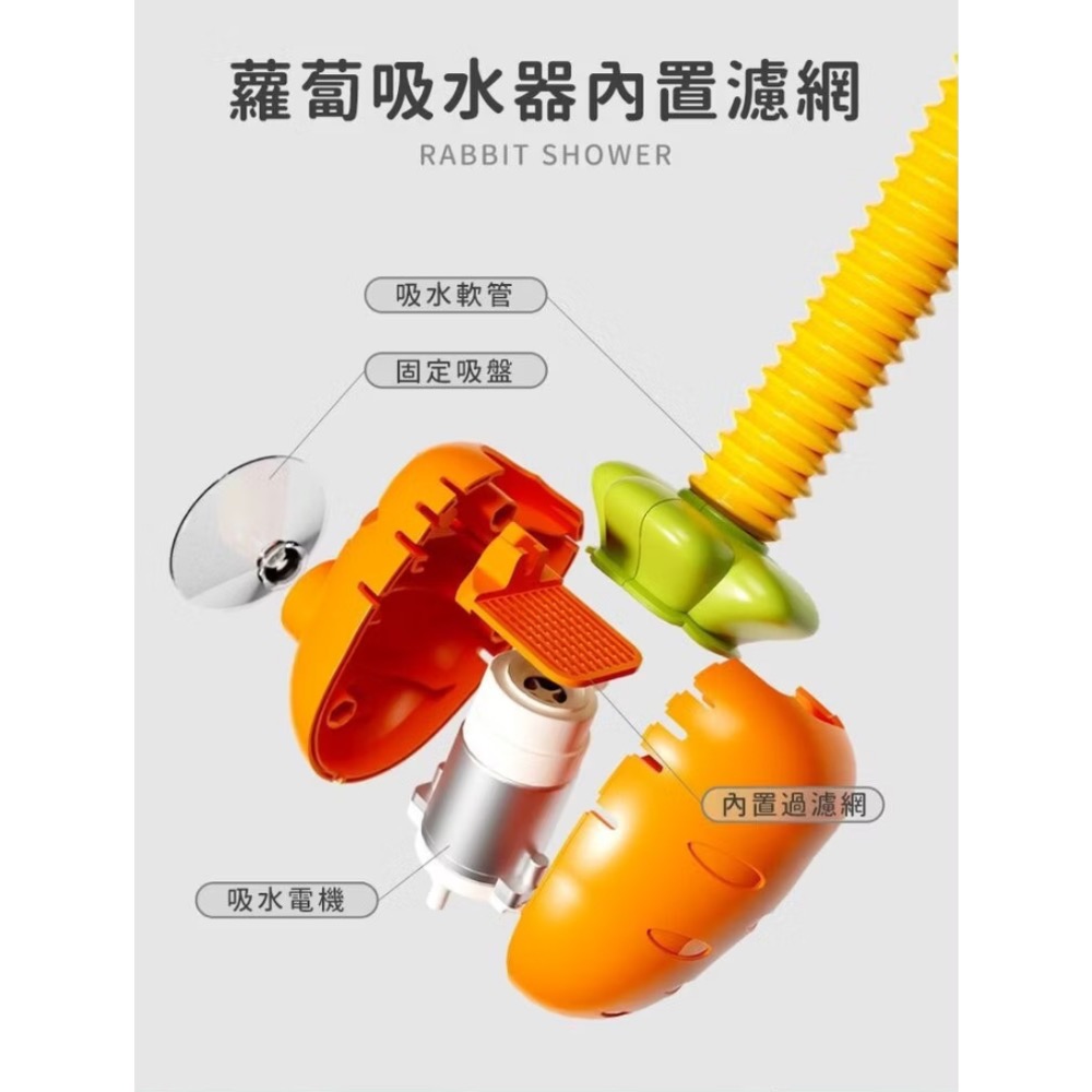 萌寵趣味洗澡·萌兔電動雙噴頭花灑-細節圖9