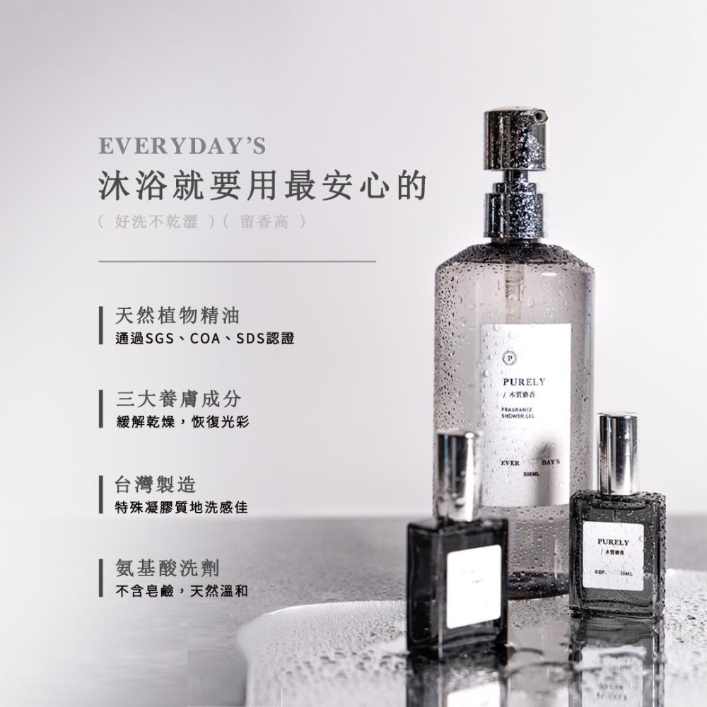 🌟現貨【PURELY純粹香氛・沐浴香水禮盒】木質麝香・淡香水・胺基酸・沐浴露/乳・純粹香氛・送禮首選🔥-細節圖3