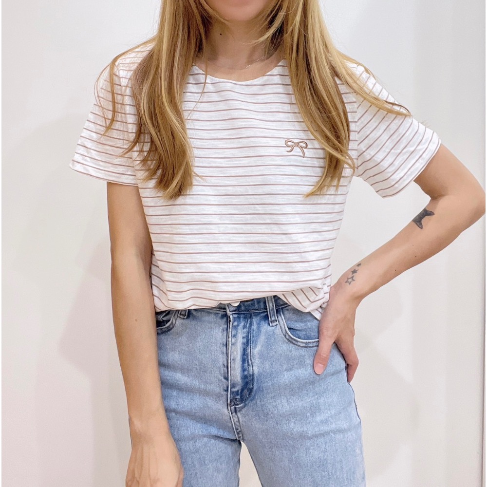 薄款竹節棉刺繡蝴蝶結🎀-細節圖7