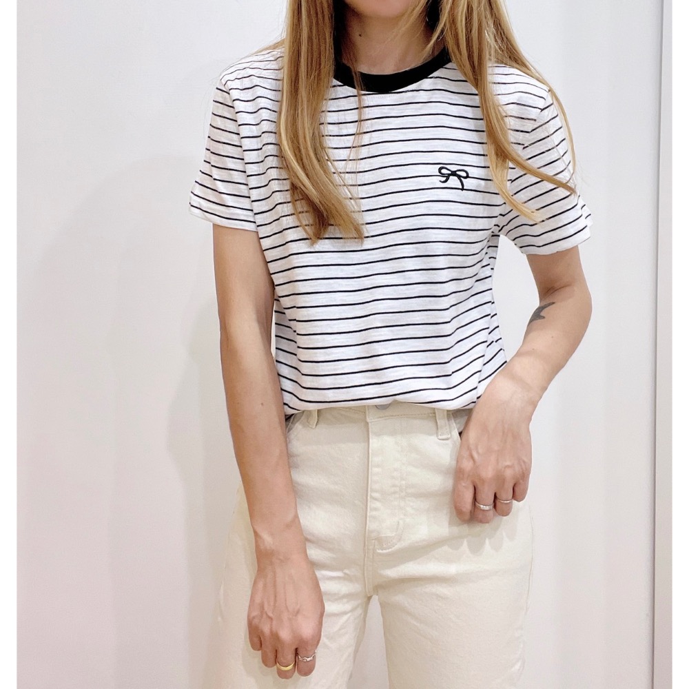 薄款竹節棉刺繡蝴蝶結🎀-細節圖8