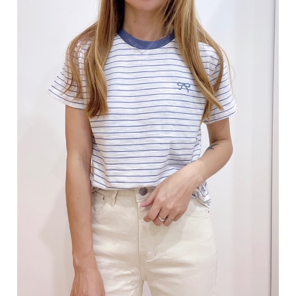 薄款竹節棉刺繡蝴蝶結🎀-細節圖9