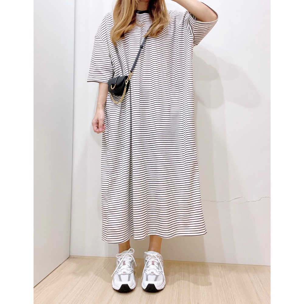 7906 慵懶寬鬆條紋洋裝-細節圖6