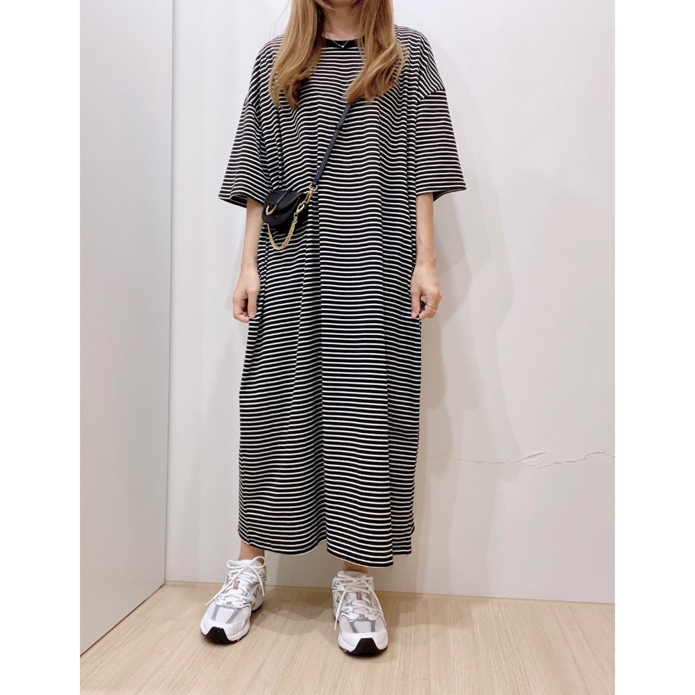 7906 慵懶寬鬆條紋洋裝-細節圖8