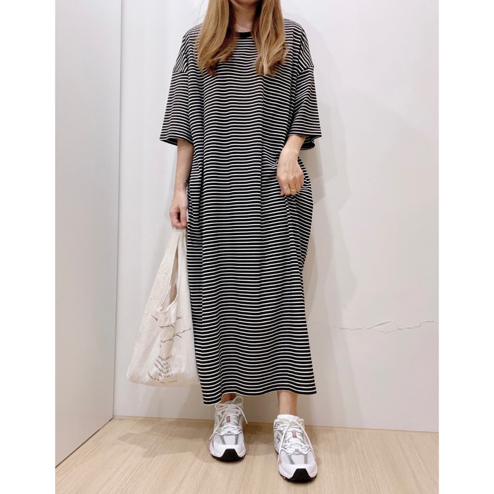 7906 慵懶寬鬆條紋洋裝-細節圖9