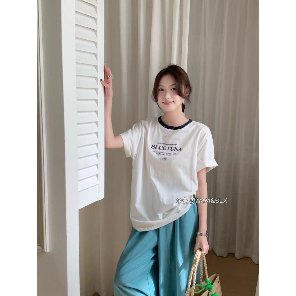涼感棉配色字母T-細節圖4