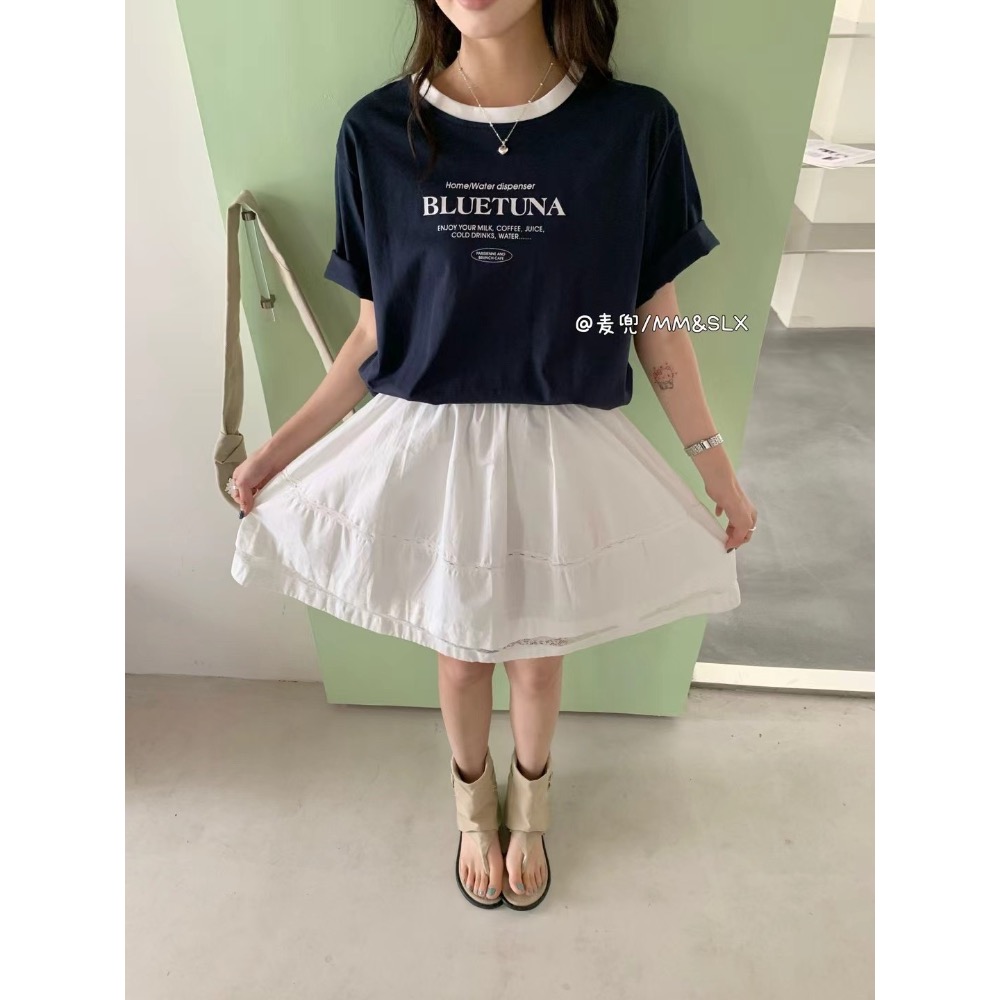 涼感棉配色字母T-細節圖5