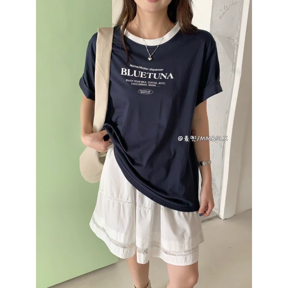 涼感棉配色字母T-細節圖8