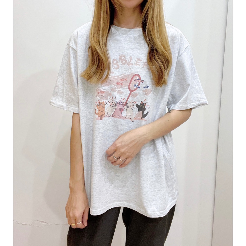 涼感棉可愛貓咪捕魚T-細節圖7