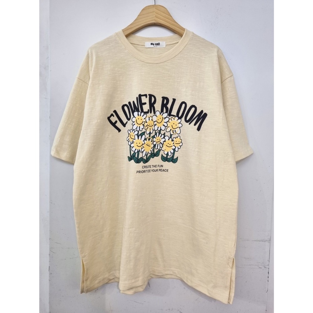 正韓竹節棉向日葵T-細節圖8