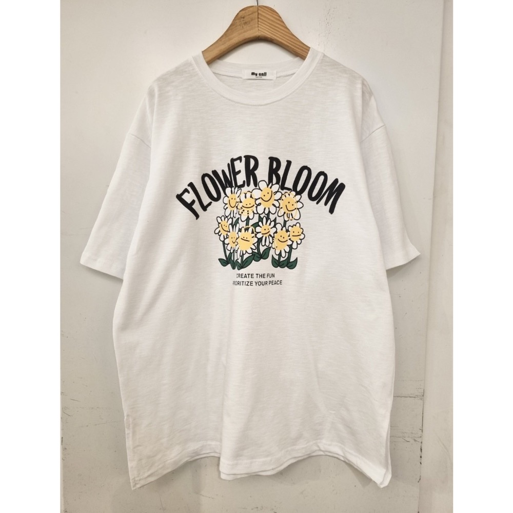 正韓竹節棉向日葵T-細節圖10