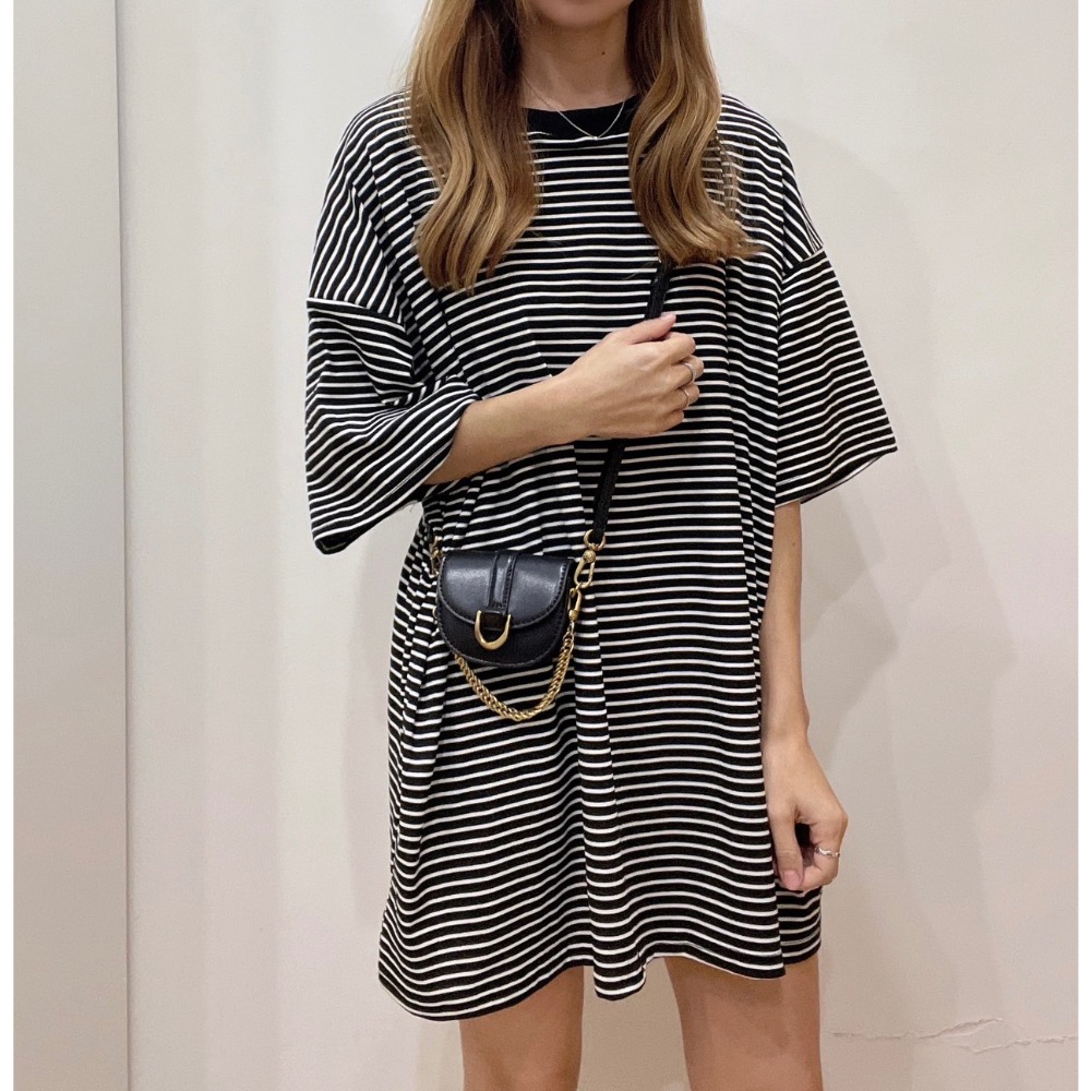 7705 寬鬆廷布條紋上衣-細節圖5