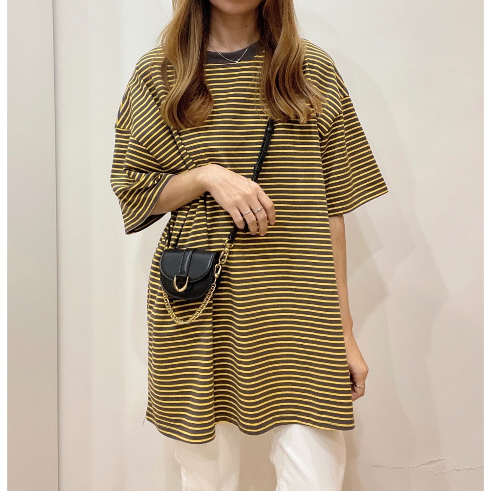 7705 寬鬆廷布條紋上衣-細節圖6